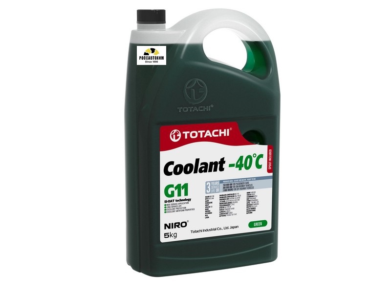 Антифриз TOTACHI NIRO Coolant Green -40C G11 5кг
