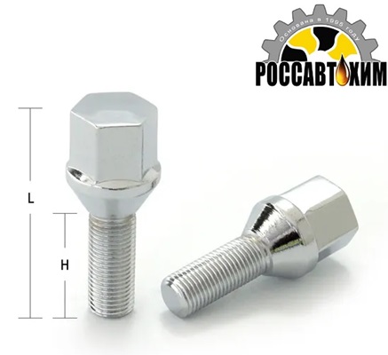 Болт М12*29*1,25 колесный, конус (S=19, Lобщ=56мм, хром) 11602
