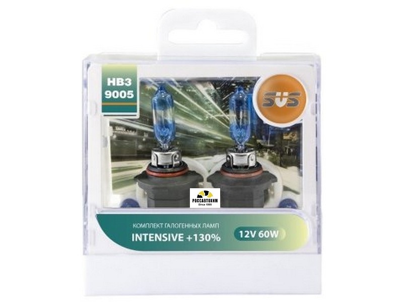Автолампы 12V HB3/9005 60W Intensive+130% (2шт+2шт W5W) SVS