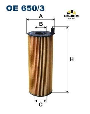Фильтр масляный FILTRON OE650/3 (HU831x)