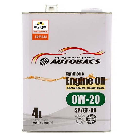 Масло моторное AUTOBACS ENGINE OIL SYNTHETIC 0W20 SP/GF-6A / (4л) Сингапур