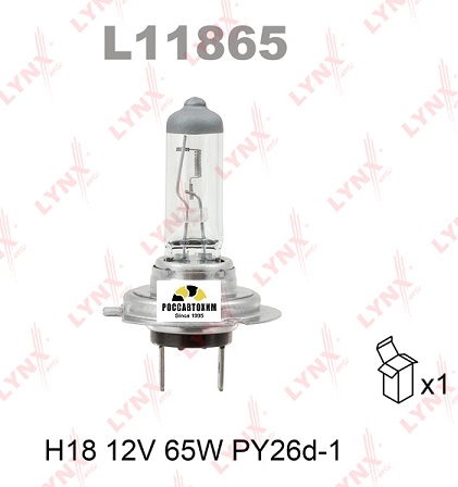 L11865 Лампа H18 12V 65W PY26d-1 LYNXauto