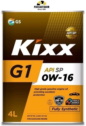 Масло моторное KIXX G1 0W16 SP, GF-6B синт. 4л