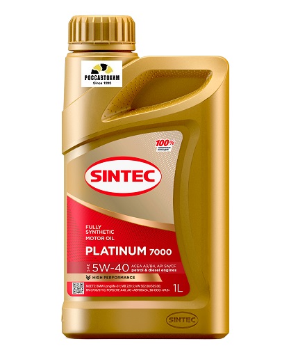 Масло моторное SINTEC 5W40 Platinum 7000 A3/B4 1л