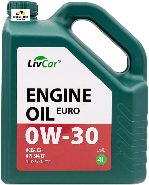 Масло моторное LIVCAR ENGINE OIL EURO 0W30 ACEA C2 API SN/CF / синт.(4л)