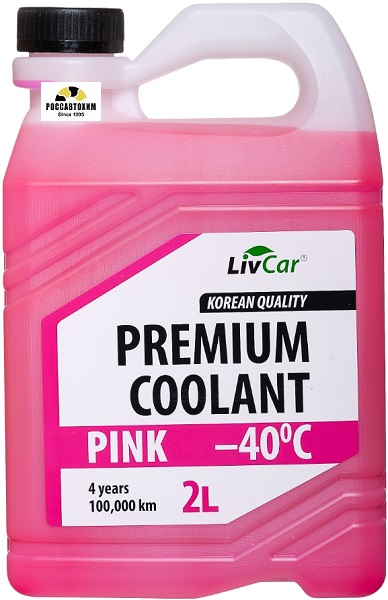 Антифриз всесезонный LIVCAR COOLANT PREMIUM PINK -40 / (2л)