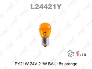 Лампа PY21W 24V BAU15s AMBER LYNXauto L24421Y