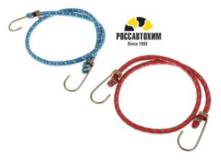 Резинка для крепления багажа TORSO, 60 см, d8 мм, металлические крючки, МИКС, набор 2 шт 1827327