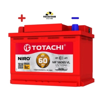 АКБ TOTACHI NIRO MF 56065 VL 60а/ч поляр. прямая 1 (JIS R)