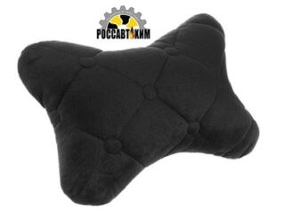 Подушка автомобильная косточка, на подголовник, 28×18 см, велюр, чёрный 7038864