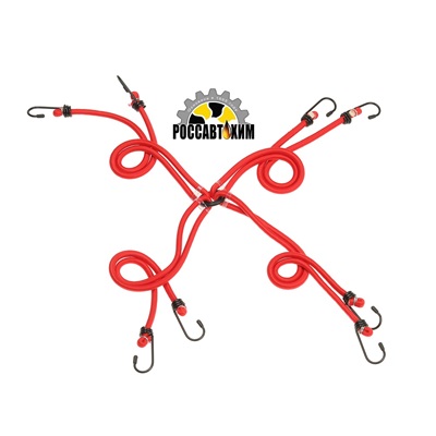 Резинка для крепления багажа "Паук" 80 см, d8 мм, металлические крючки, набор 4 шт 10140483