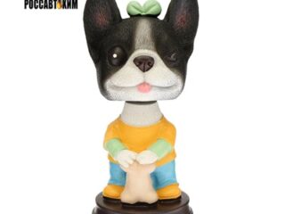 Собачка на панель авто, качающая головой, французский бульдог 6896586