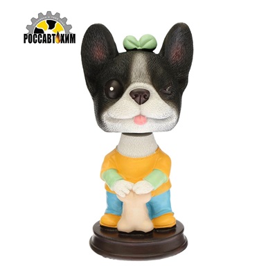 Собачка на панель авто, качающая головой, французский бульдог 6896586