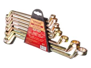 Набор ключей накидных пластик (жёлтый цинк)  08 пр. ЕРМАК /736-076/