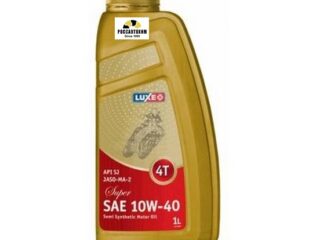 Масло моторное 10W40 SJ JASO-MA-2 Super 4T четырехтакт. п/с 1л LUXE