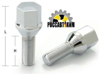 Болт М12*27*1,5 колесный, конус (S=17, Lобщ=54мм, хром) 11603