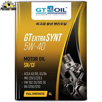 Масло моторное GT OIL Extra Synt SAE 5W-40 API SN/CF 4 л