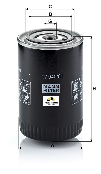 Фильтр масляный MANN W940/81