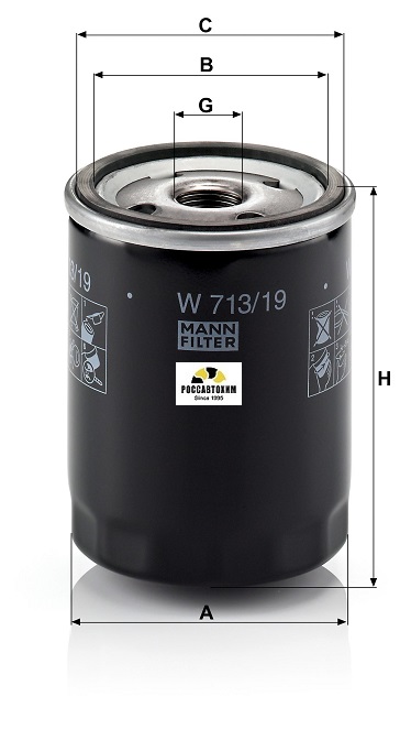 Фильтр масляный MANN W713/19