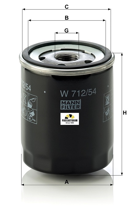 Фильтр масляный MANN W712/54