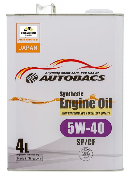 Моторное масло AUTOBACS ENGINE OIL SYNTHETIC 5W40 SP/CF (4л) Сингапур