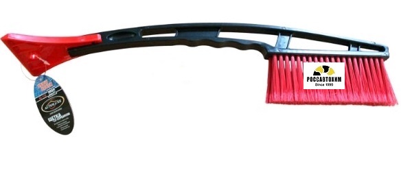 AL-118 щетка со скребком, черно-красная (кор.72шт)