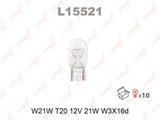 Лампа W21W 12V W3X16D LYNXauto L15521