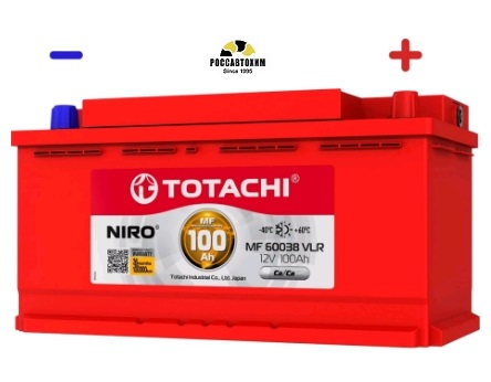 АКБ TOTACHI NIRO MF 60038 VLR 100а/ч поляр. обратная 0 (JIS L)