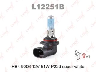 L12251B Лампа HB4 9006 12V 51W P22D SUPER WHITE LYNXauto