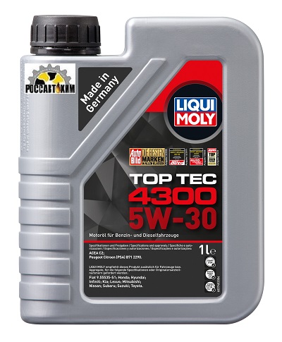 Масло моторное LIQUI MOLY Top Tec 4300 5W30 1л 2323(C2,HC-синт)