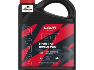 Масло моторное LAVR MOTO GT SPORT 4T 10W40 JASO MA-2, API SN синт. 4л LN7728