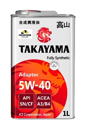 Масло моторное TAKAYAMA Adaptec 5W40 SN/CF, A3/B4 синт. 1л