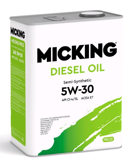 Масло моторное Micking Diesel Oil PRO2 5W30 п/с API CI-4/SL дизель 4л арт M1195