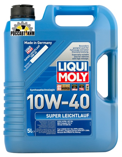 Масло моторное LIQUI MOLY Super Leichtlauf 10W40 5л 1929/9505 (SN/ CF,A3/B4,HC-синт)