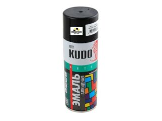 Краска аэрозоль "KUDO" черная глянцевая (520 мл) KU-1002
