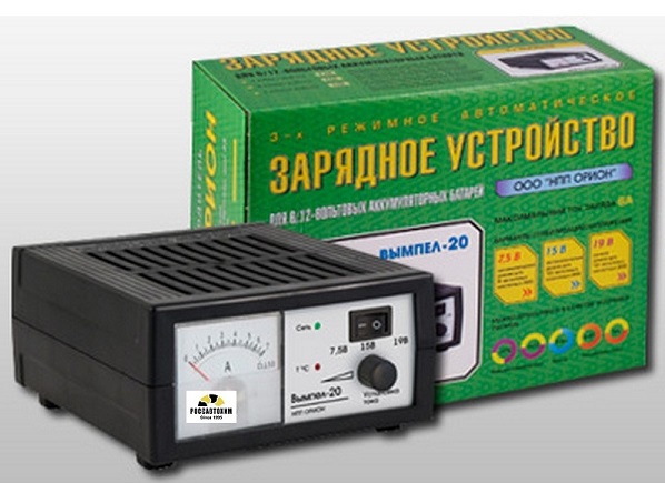 Зарядное устройство "Вымпел-20" (автомат 0-6А, 6/12В, стрелочный ампер))