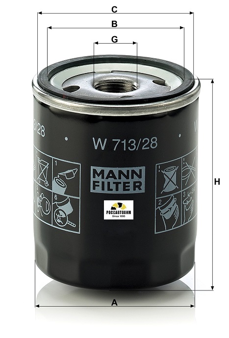 Фильтр масляный MANN W713/28