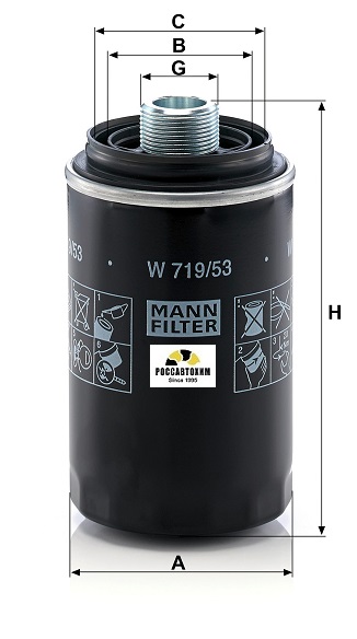 Фильтр масляный MANN W719/53