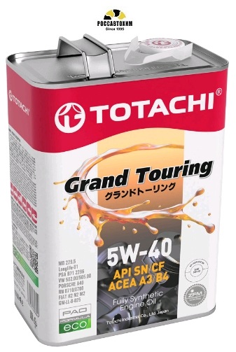 Масло моторное TOTACHI Grand Touring Fully Synthetic 5W40 SN, A3/B4 синт. 4л