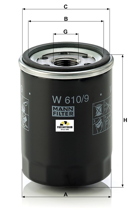 Фильтр масляный MANN W610/9