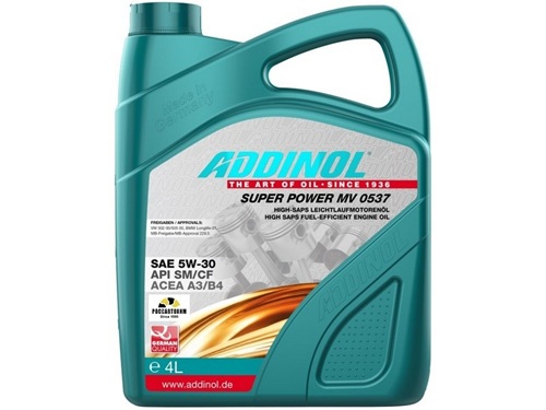 Масло моторное ADDINOL Super Power MV 0537 5W30 SM/CF, A3/B4 синт. 4л