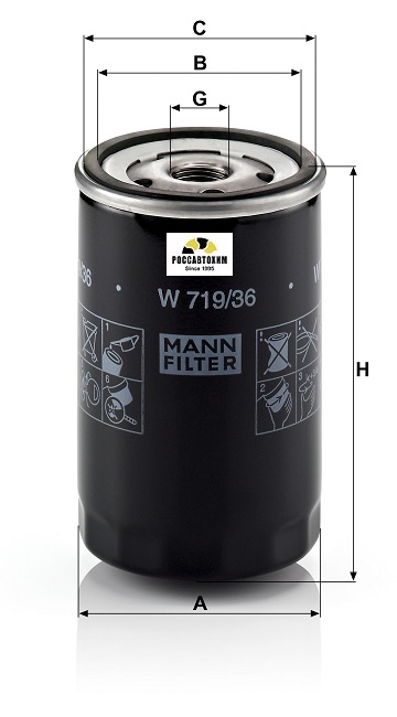 Фильтр масляный MANN W719/36