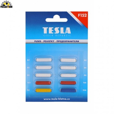Набор предохранителей TESLA пальчики (5А, 8А, 16А, 25А) F152