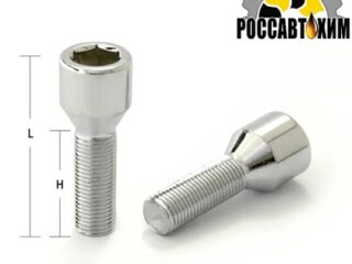 Болт М12*30*1,25 колесный, конус (вн/ш Hex12, Lобщ=55мм, хром) 11601