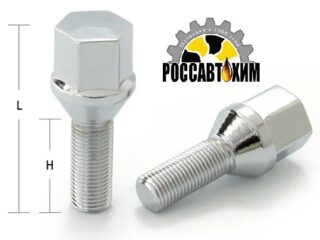 Болт М12*27*1,25 колесный, конус (S=17, Lобщ=53,5мм, хром) 11618