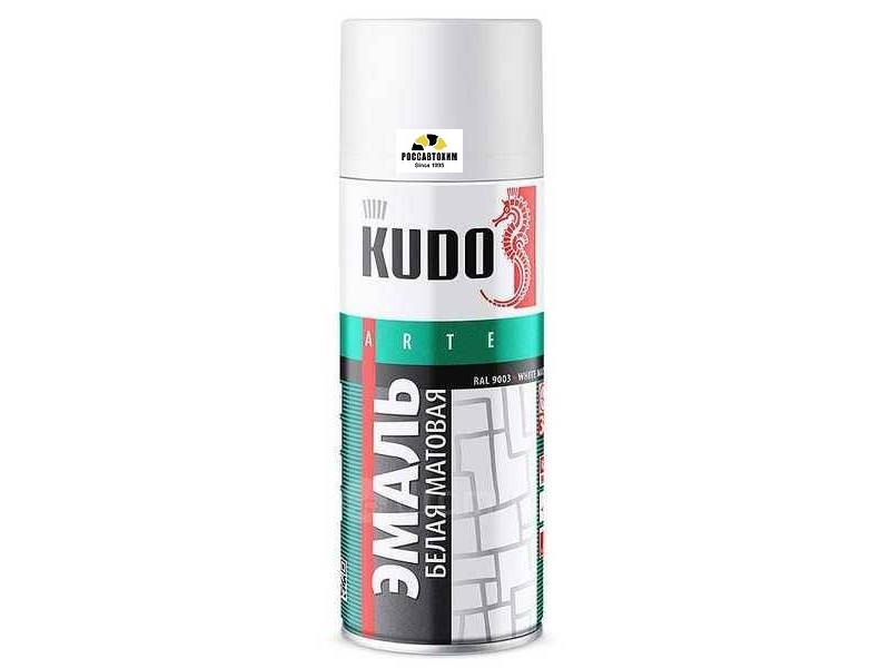 Краска аэрозоль "KUDO" белая матовая (520 мл) KU-1101