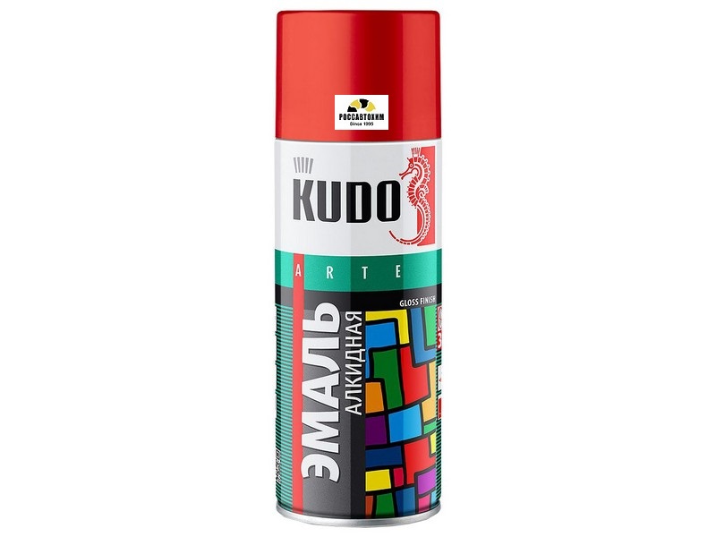 Краска аэрозоль "KUDO" темно-красная (520 мл) KU-10042