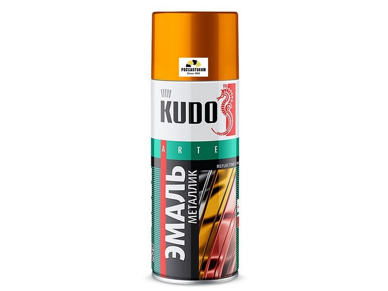 Краска аэрозоль металлик "KUDO" золото (520 мл) KU-1028