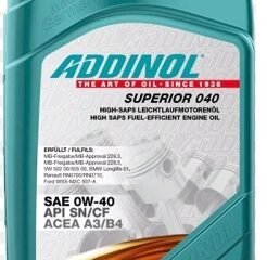Масло моторное ADDINOL Superior 040 0W40 SN/CF, A3/B4 синт. 1л