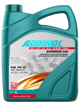Масло моторное ADDINOL Superior 040 0W40 SN/CF, A3/B4 синт. 4л
